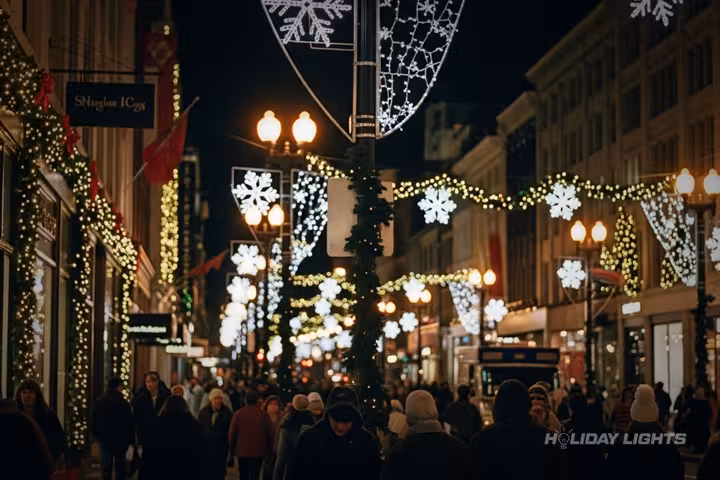 Municipal holiday lights installation in Florida