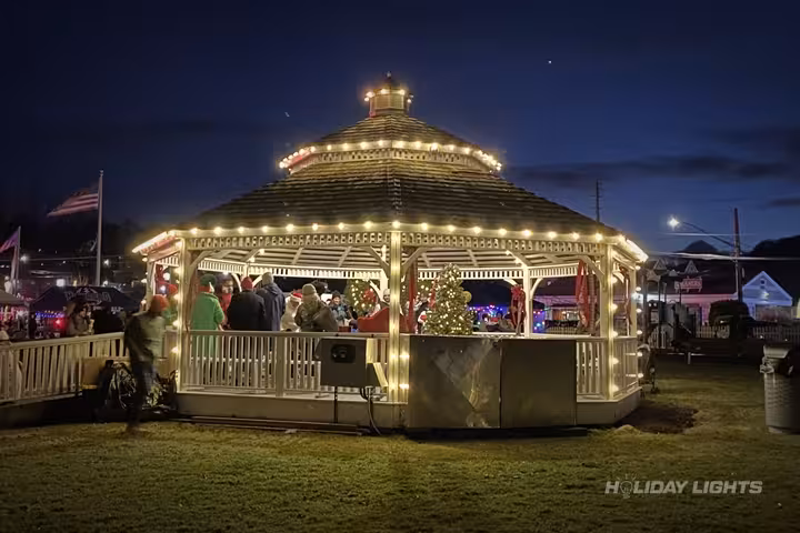 Town Square Gazebo C9 Decoration - Municipal Christmas lights installation in New Jersey