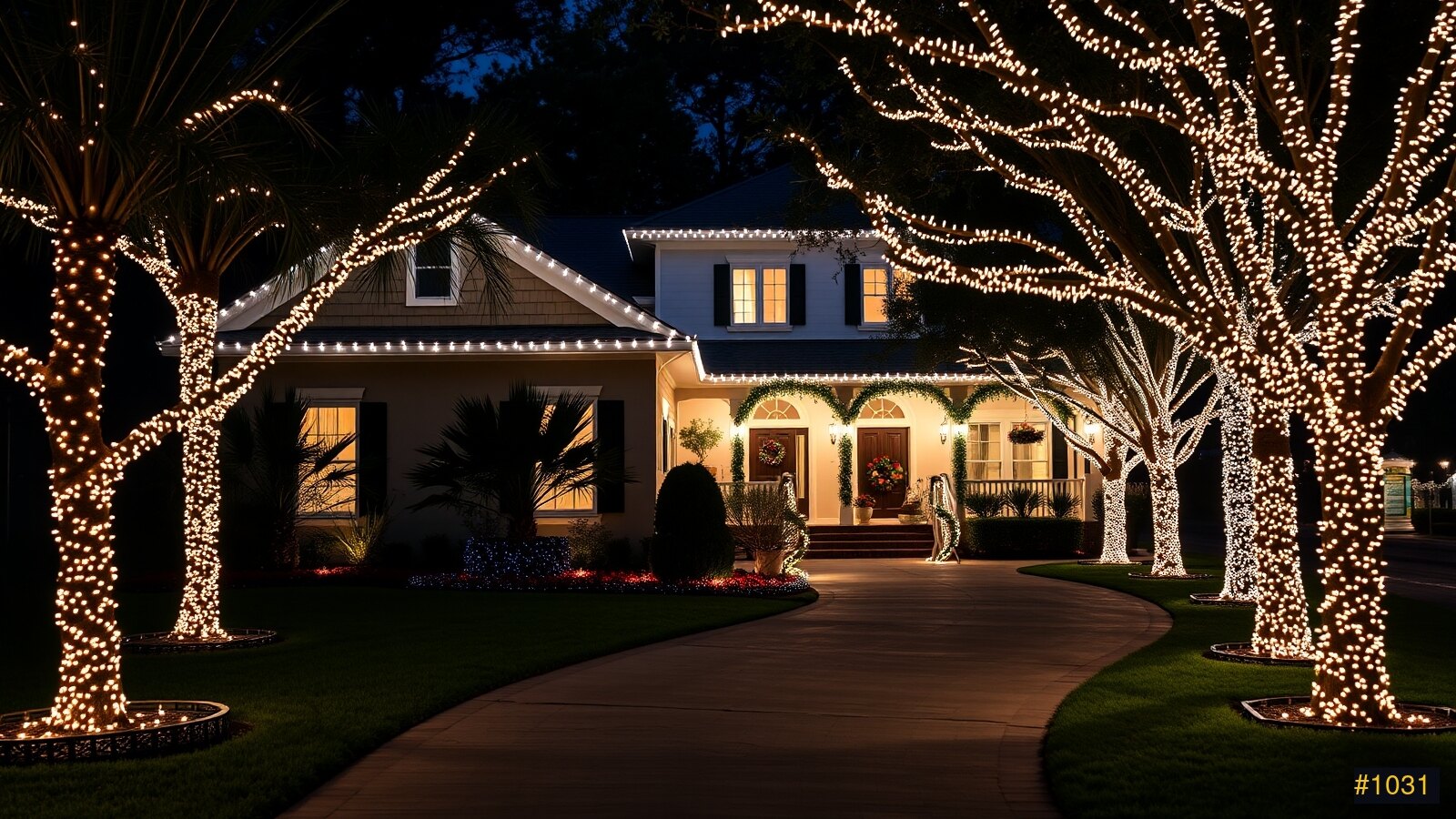 Christmas light installation in Kendale Lakes