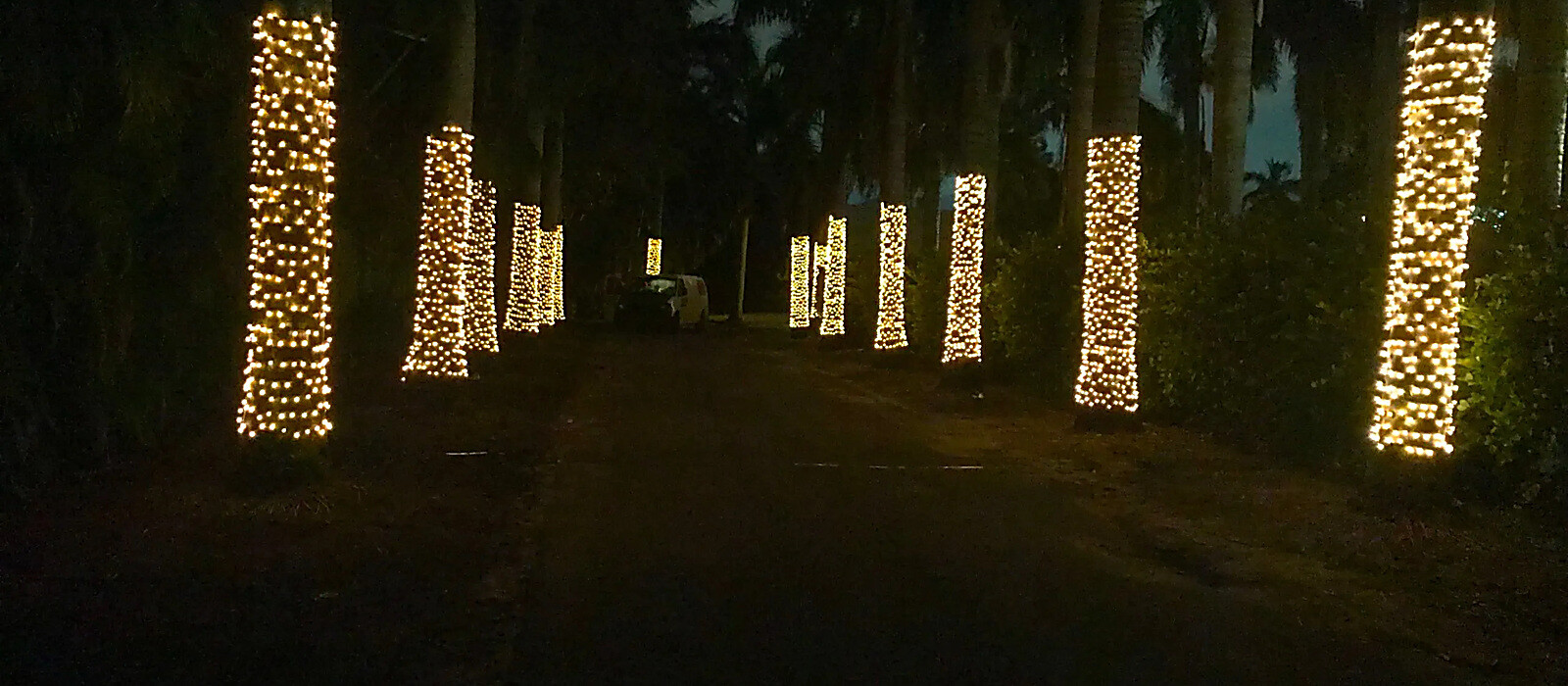 Festive home at night ready for the holidays